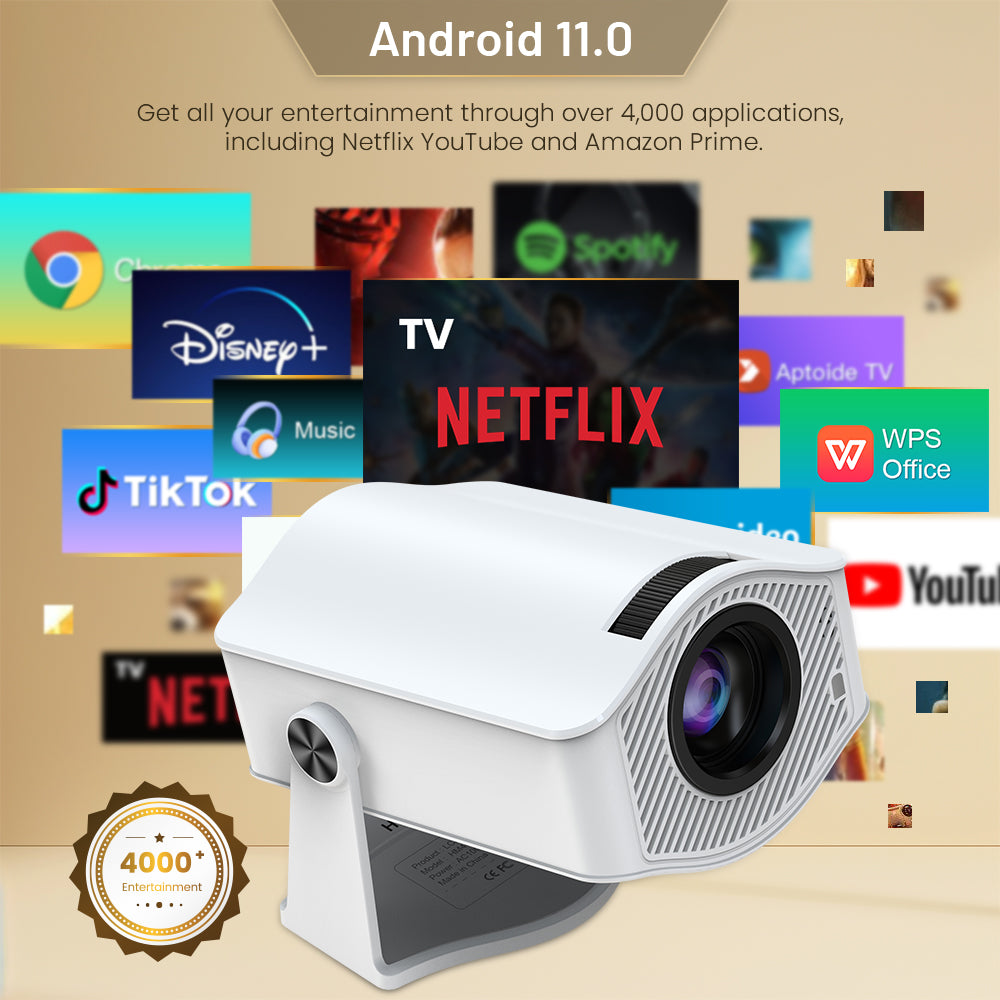 WEXC HM400Pro Smart Projector Native 720P 200 ANSI Android 11 WiFi 6