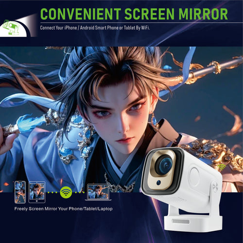 WEXC HY260 Pro Smart Projector Native 1080P 200 ANSI Auto Focus WiFi 6