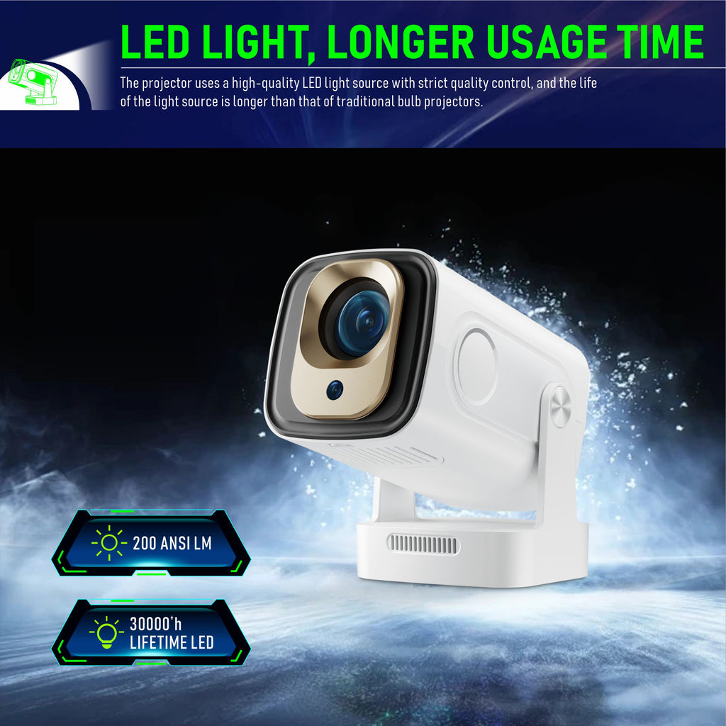 WEXC HY260 Pro Smart Projector Native 1080P 200 ANSI Auto Focus WiFi 6