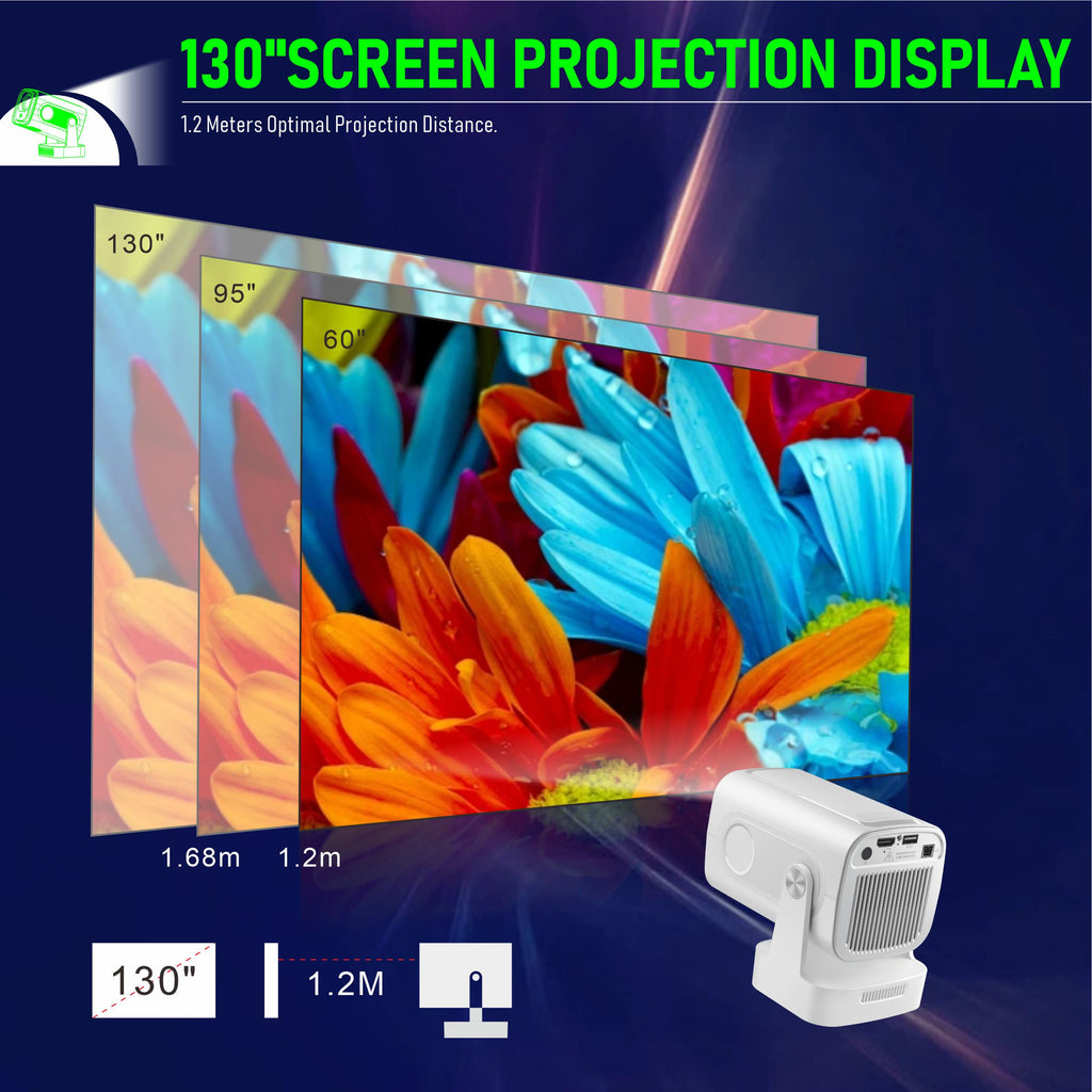 WEXC HY260 Pro Smart Projector Native 1080P 200 ANSI Auto Focus WiFi 6