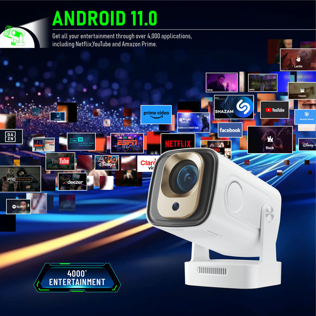 WEXC HY260 Pro Smart Projector Native 1080P 200 ANSI Auto Focus WiFi 6